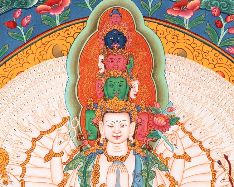1000 Armed Avalokiteshvara | Chenrezig Thangka Art
