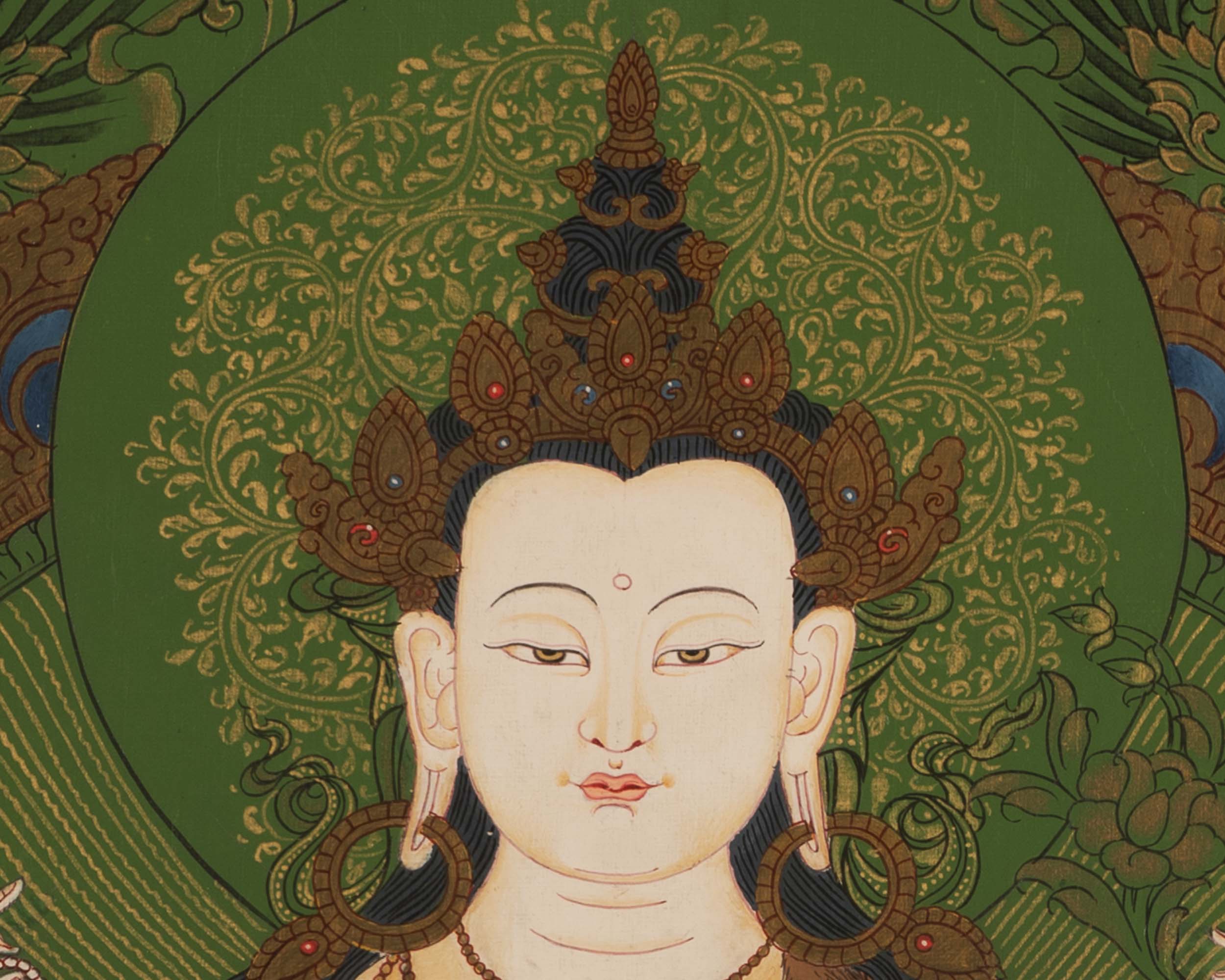 Chengrezig Thangka | Bodhisattva Avalokiteshvara | Wall Decoration Artifacts