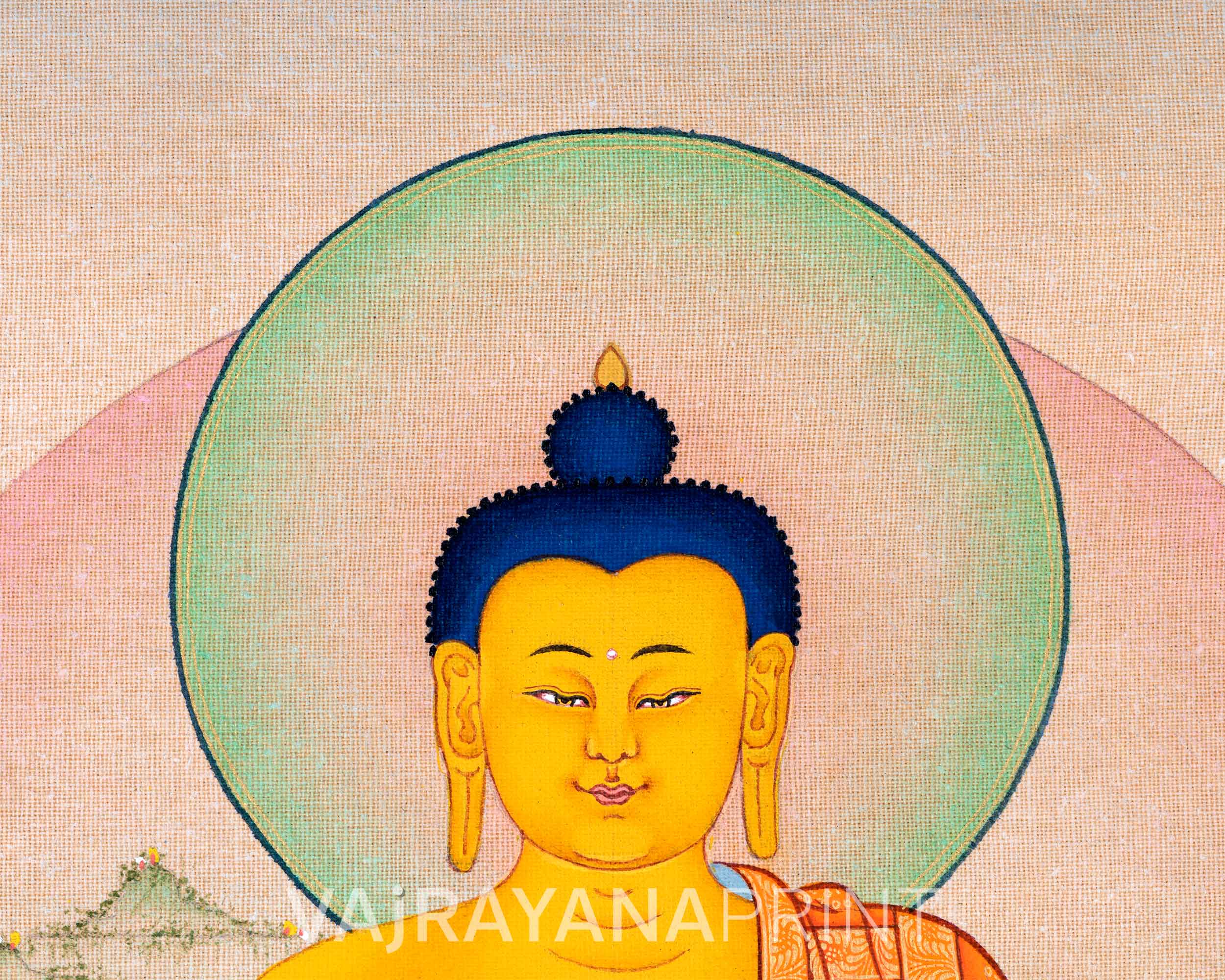 High-Quality Giclee Buddha Print On Cotton Canvas | Traditional Art Of Shakyamuni Buddha For Prayers
