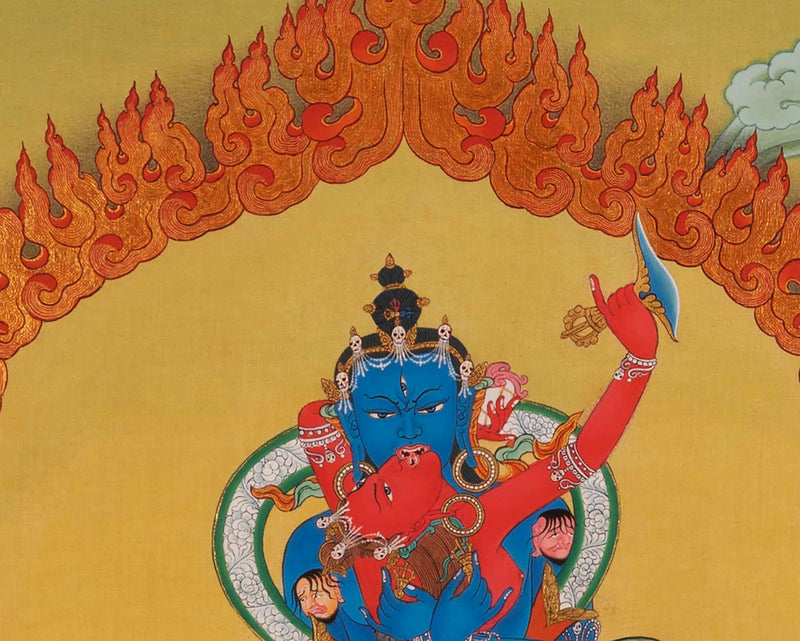 Hand-Painted Chakrasamvara Empowerment Thangka | Tibetan Yidam Thangka