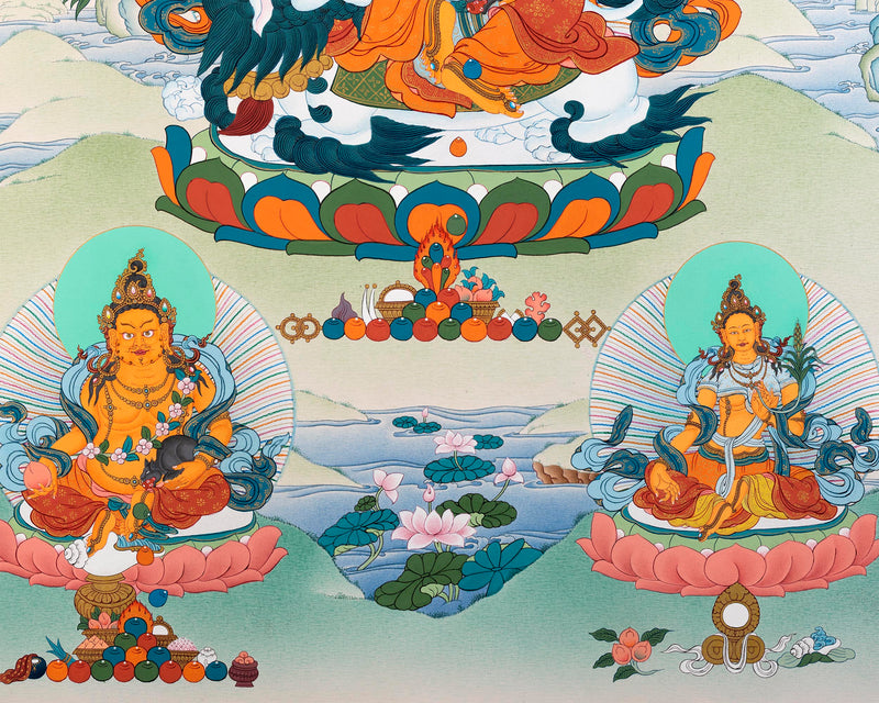 Namtoshe Thangka | Jambala Vasundhara | Tibetan Buddhist Wealth Deities