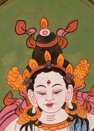 Padmapani Lokeshvara Thangka | Vintage Traditional Art | Wall Decors
