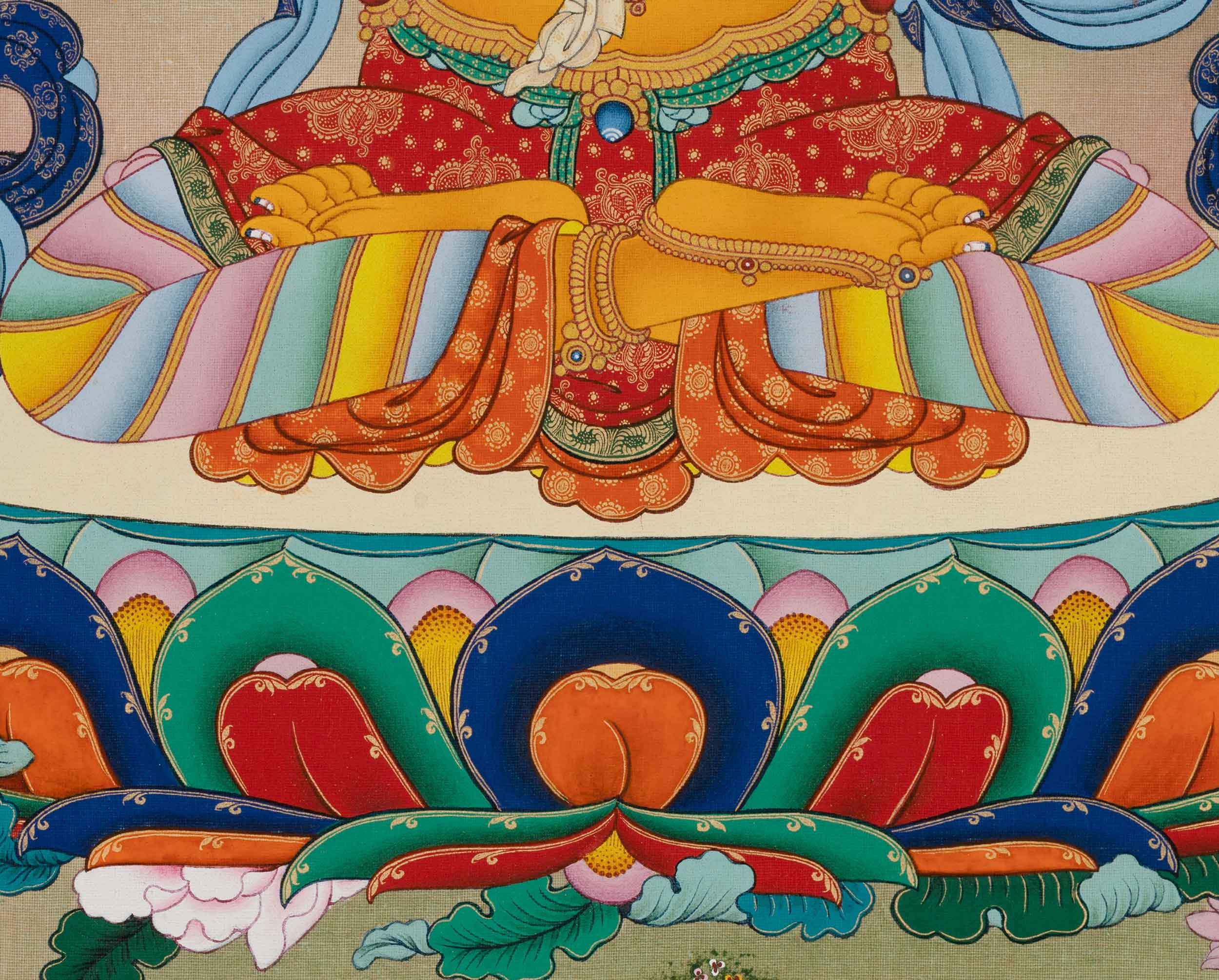 Manjushri Thangka Print | Bodhisattva Of Wisdom | Spiritual Room Decor