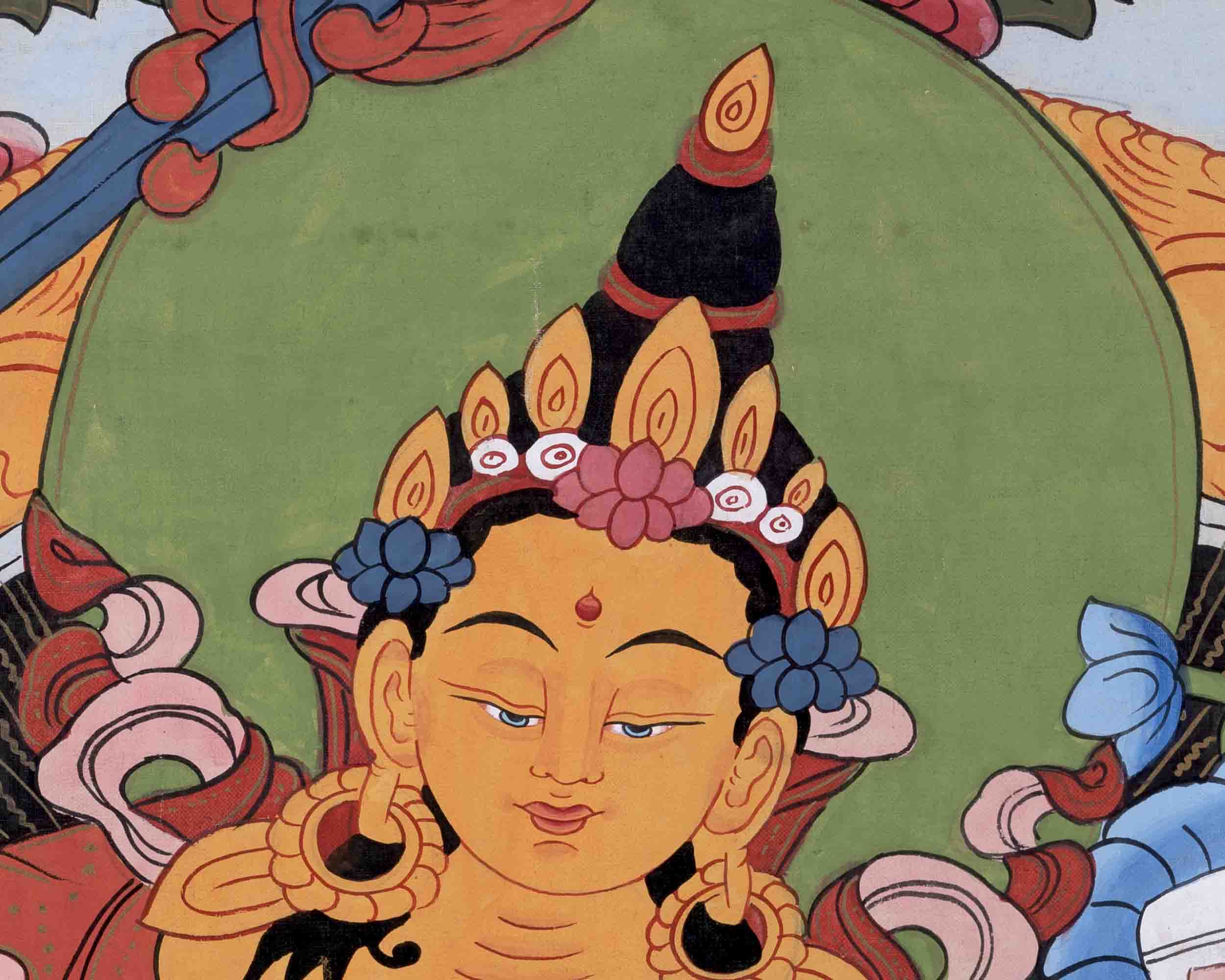 Vintage Manjushree Thangka | Traditional Tibetan Artwork | Wall Decors
