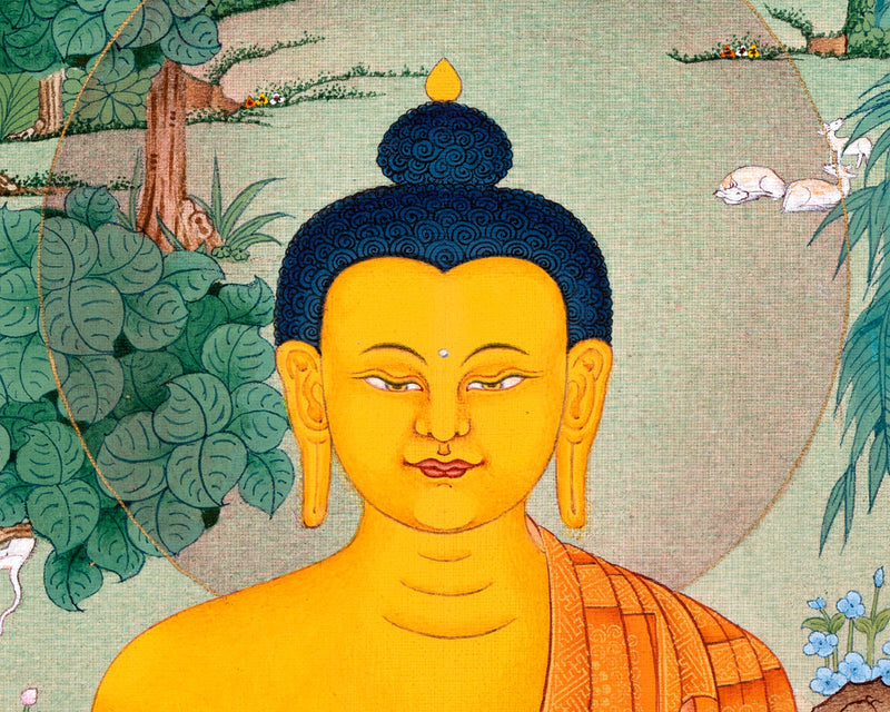 Shakyamuni Buddha Thangka | Tibetan Thangka Art | Buddhist Painting