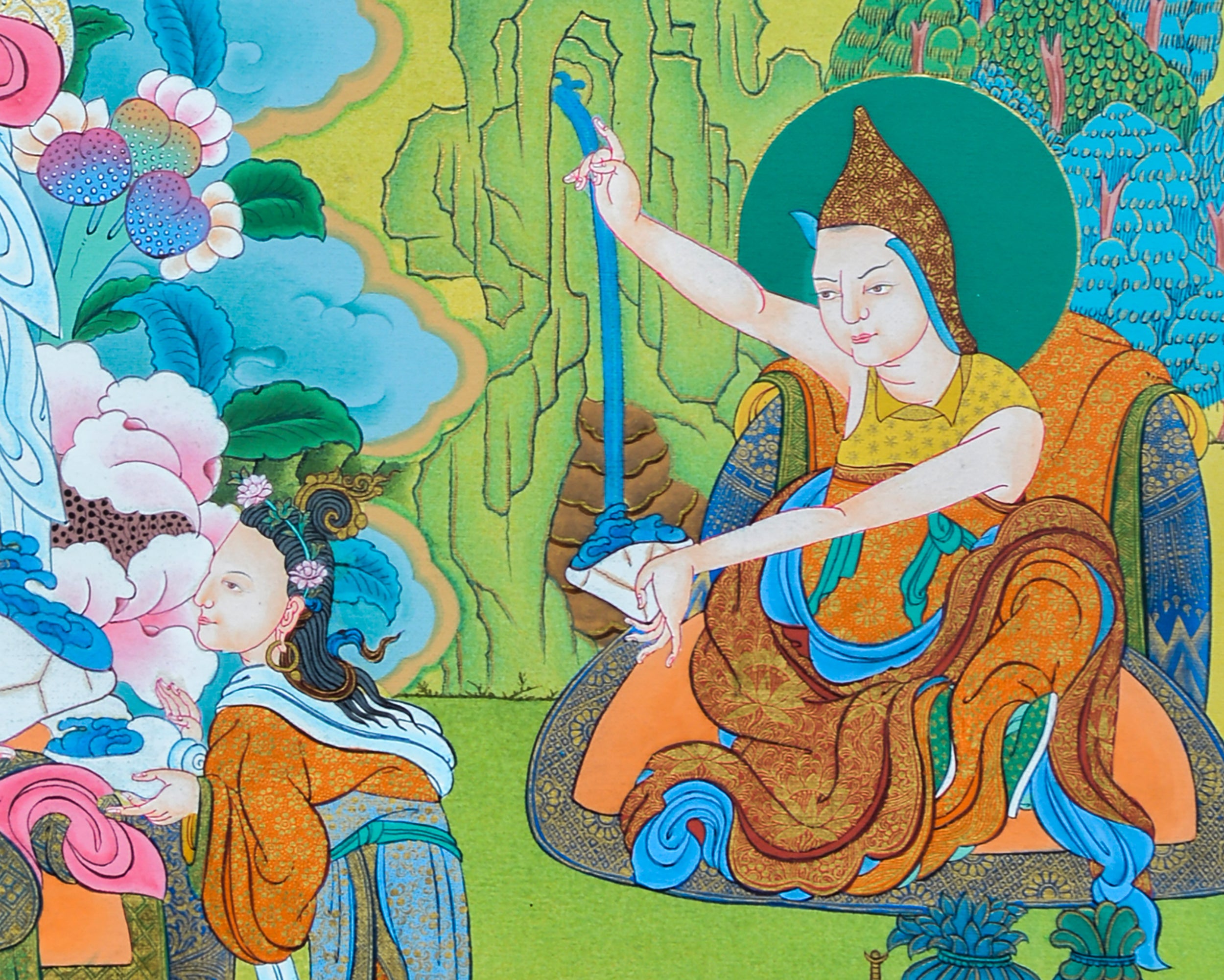 Loden Chogse Thangka | Guru Rinpoche Manifestation | Traditional Hand Painted Art