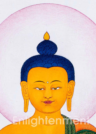 Hand-Painted Shakyamuni Buddha Thangka Art | Gold-Painted Thangka For Meditation Practice