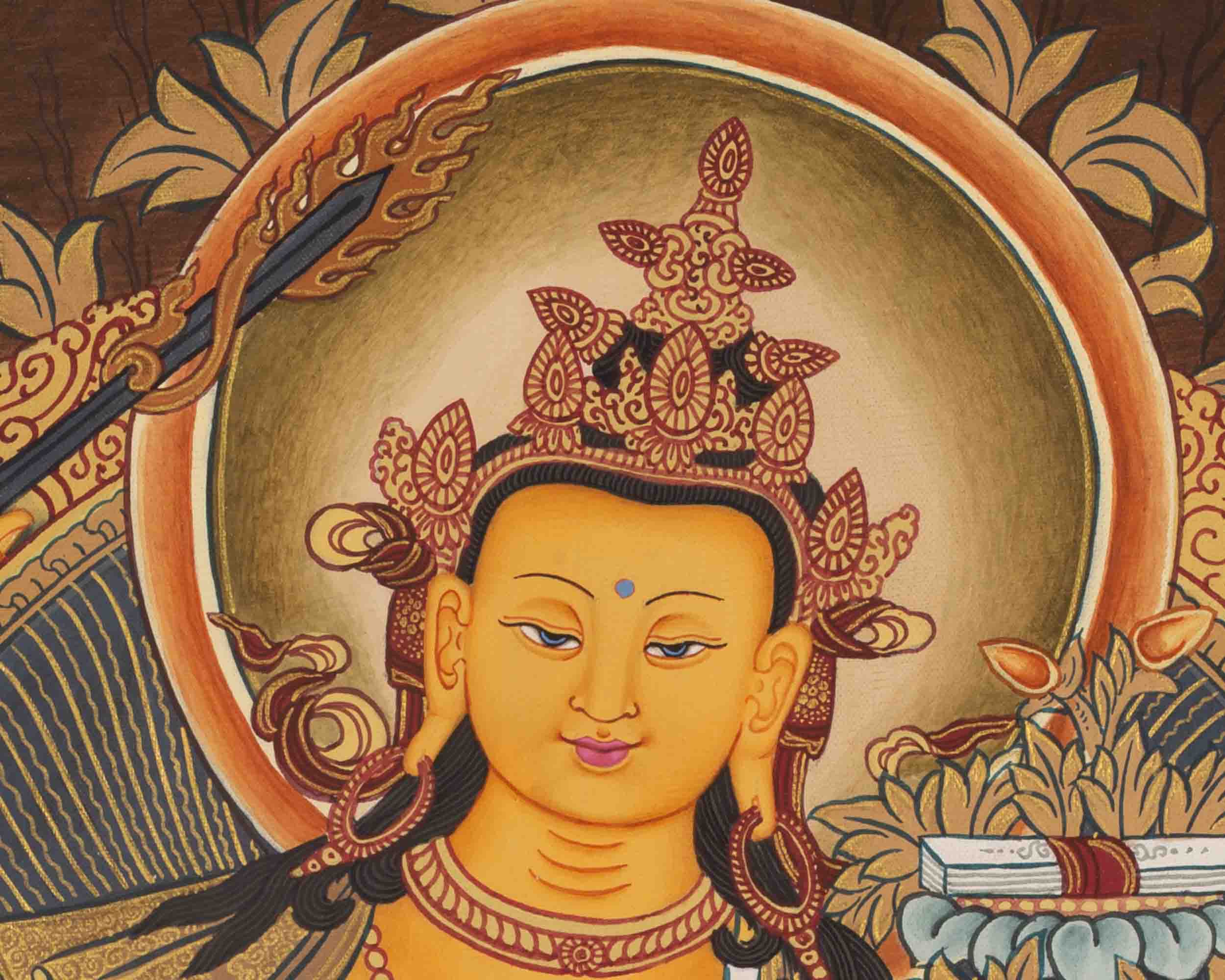 Manjushree Thangka | Bodhisattva Of Wisdom | Wall Decorative Art