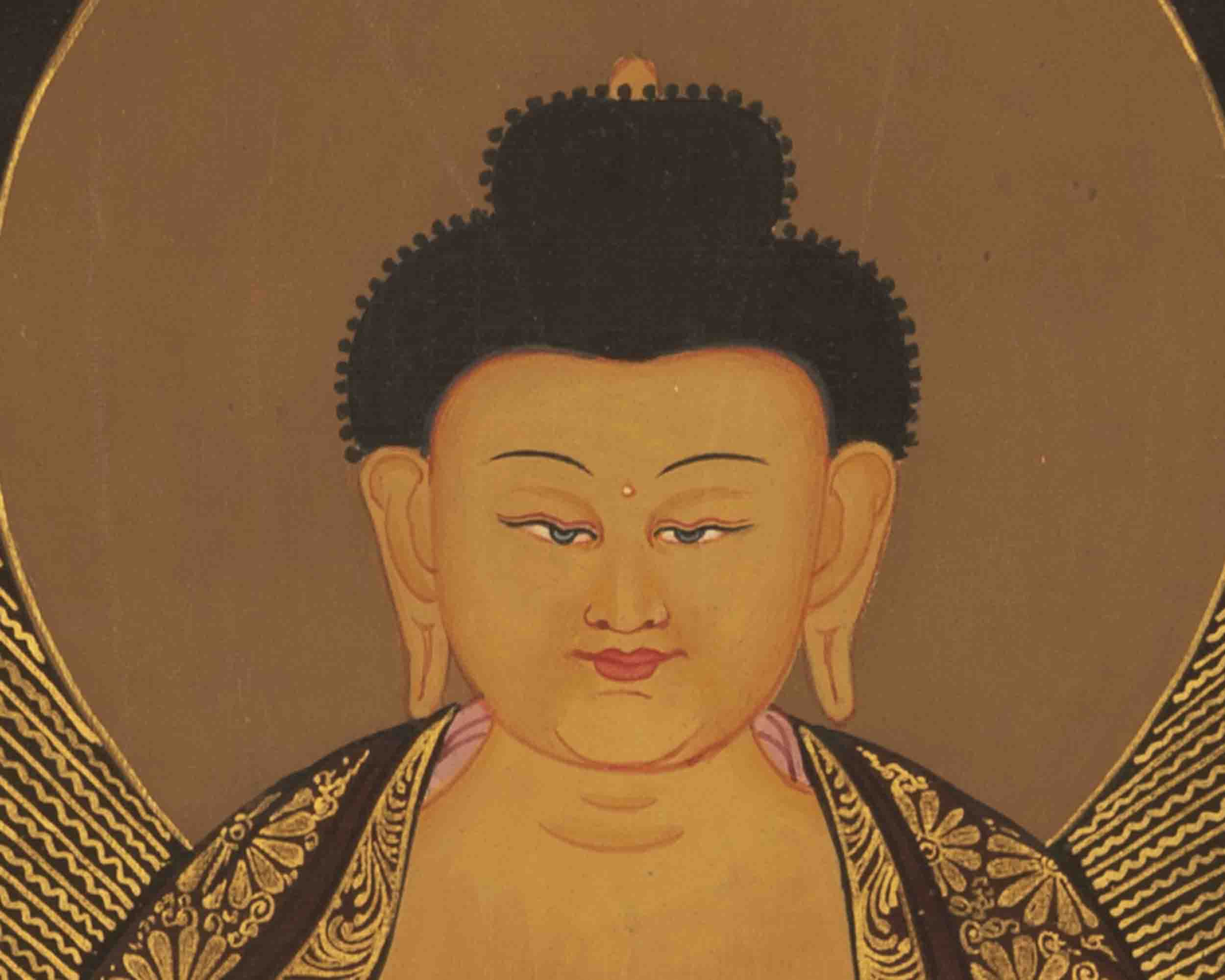 Gautama Buddha Thangka | Traditional Tibetan Painting | Wall Hanging Decors