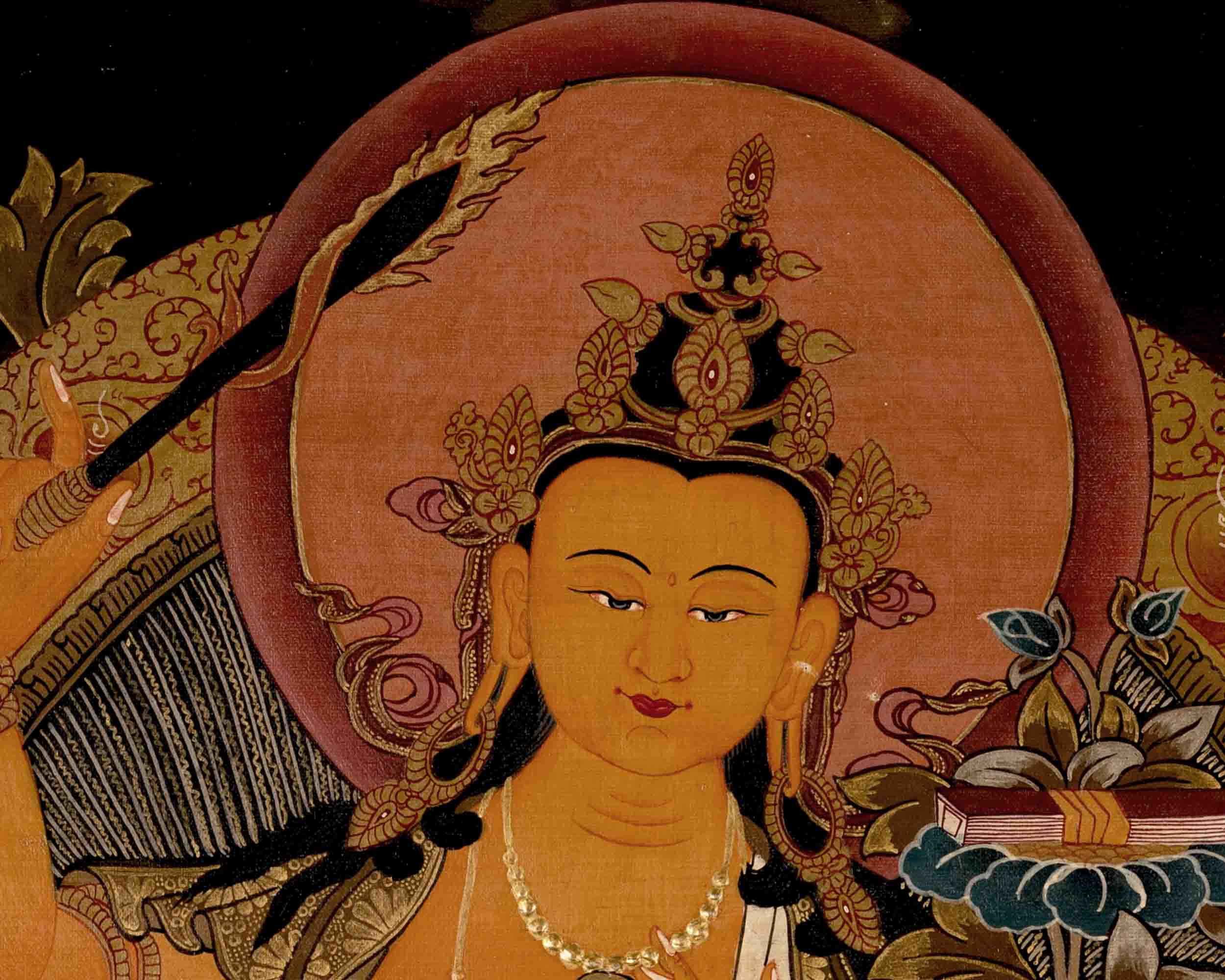 Manjushree Bodhisattva Thangka | Religious Buddhist Art | Wall Decors
