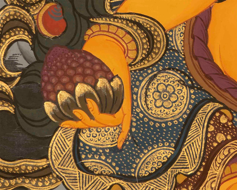 Jhambala Kubera Thangka | HandPainted Buddhist Thangka