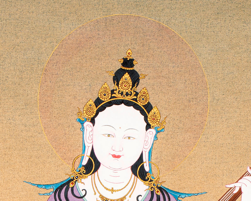 Yangchenma Thangka | Saraswati Thanka Painting | Tibetan Buddhist Art