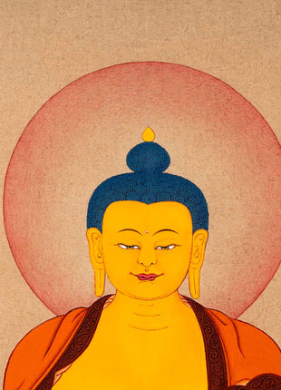 Shakyamuni Buddha Art, Tibetan Thangka Hand painted in Enlightenment Studio