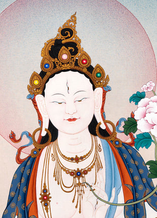 White Tara Thangka Print | High Quality Digital Canvas Print