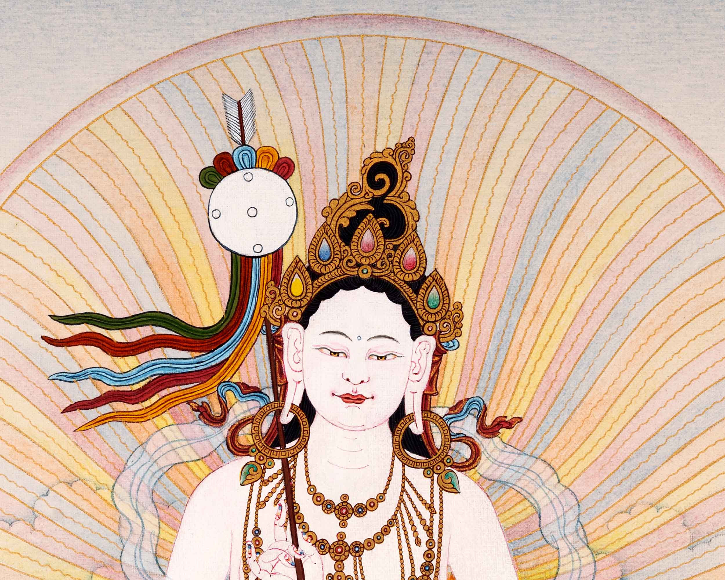 Dakini Mandarva Thangka |  Mother Bodhisattva Himalayan Buddhist Deity