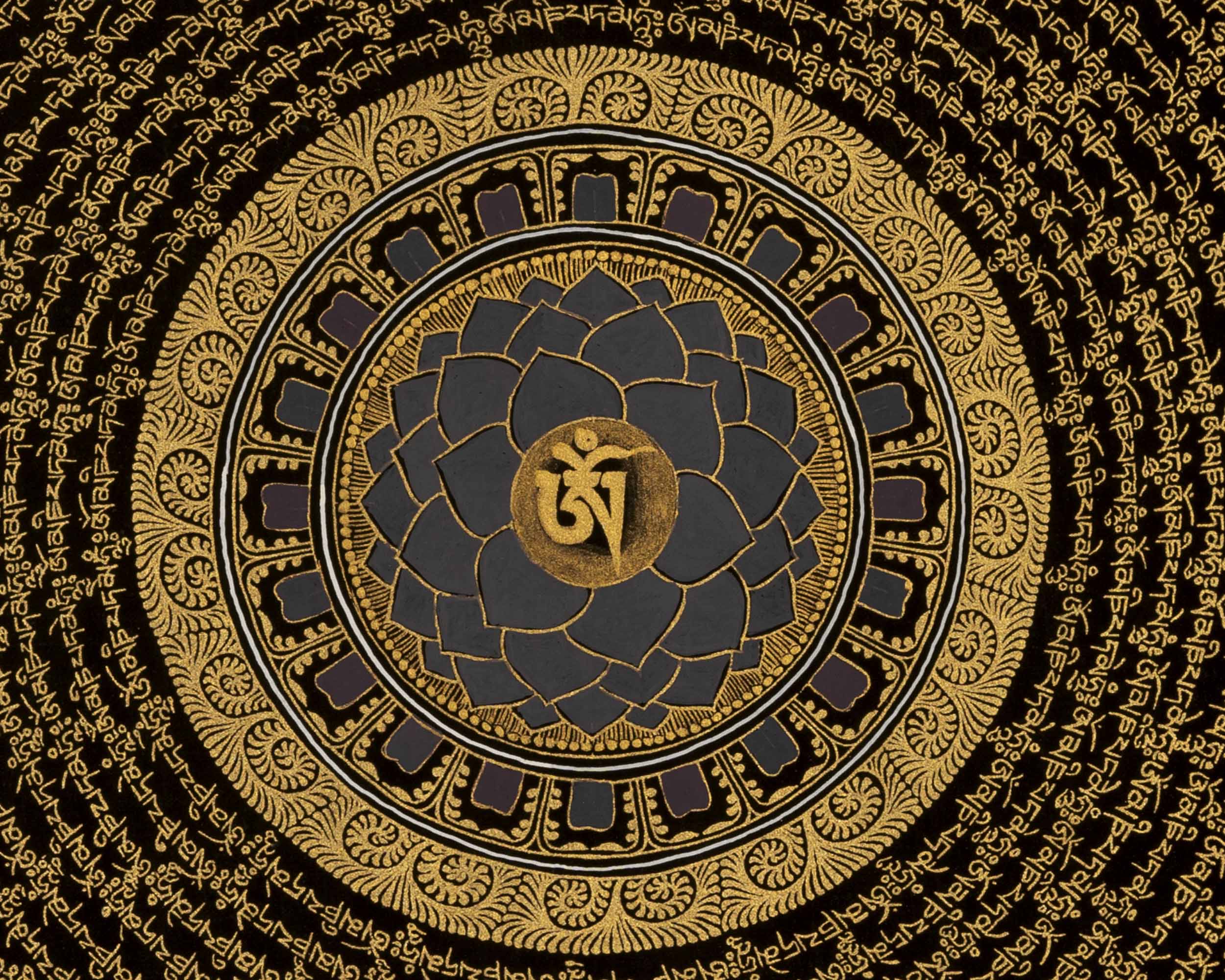 Buddhist Mantra Mandala | Religious Thangka Painting | Wall Decoration