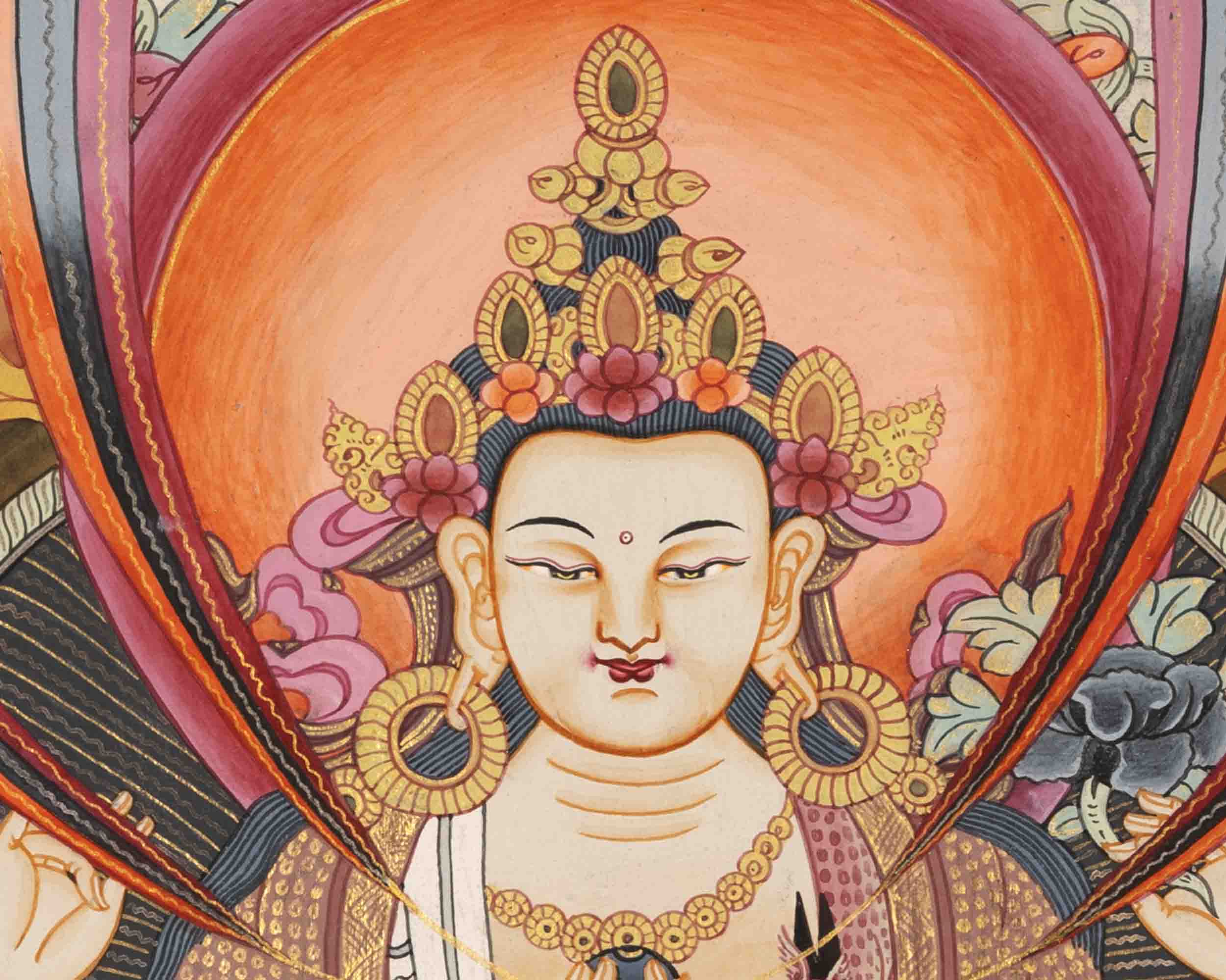 Avalokitesvara Chengrezig Thangka | Traditional Tibetan Art
