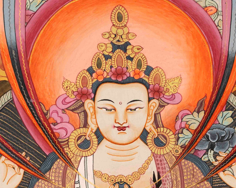 Avalokitesvara Chengrezig Thangka | Traditional Tibetan Art