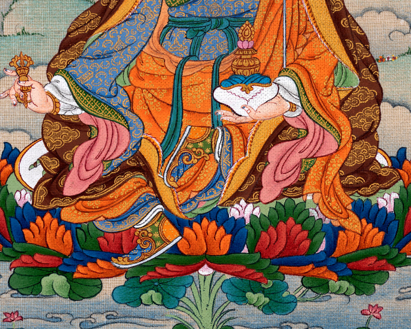 Tibetan Guru Rinpoche Thangka | Tantric Buddhist Master