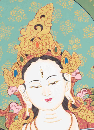 White Tara Thangka Painting | Religious Art | Wall Decors