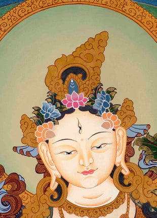 White Tara Art | Traditional Tibetan Thangka | Wall Decors