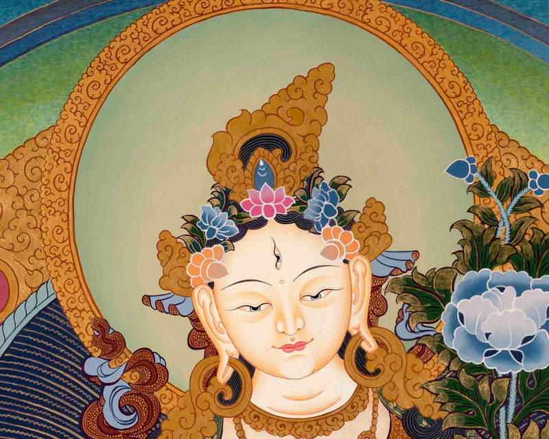 White Tara Art | Traditional Tibetan Thangka | Wall Decors