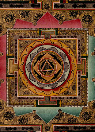 Om Mantra Mandala | Tibetan Traditional Thangka | Wall Decors