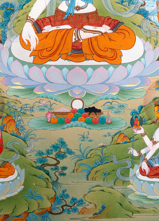 White Tara Thangka | Namgyalma | Amitayus | Long Life Bodhisattva