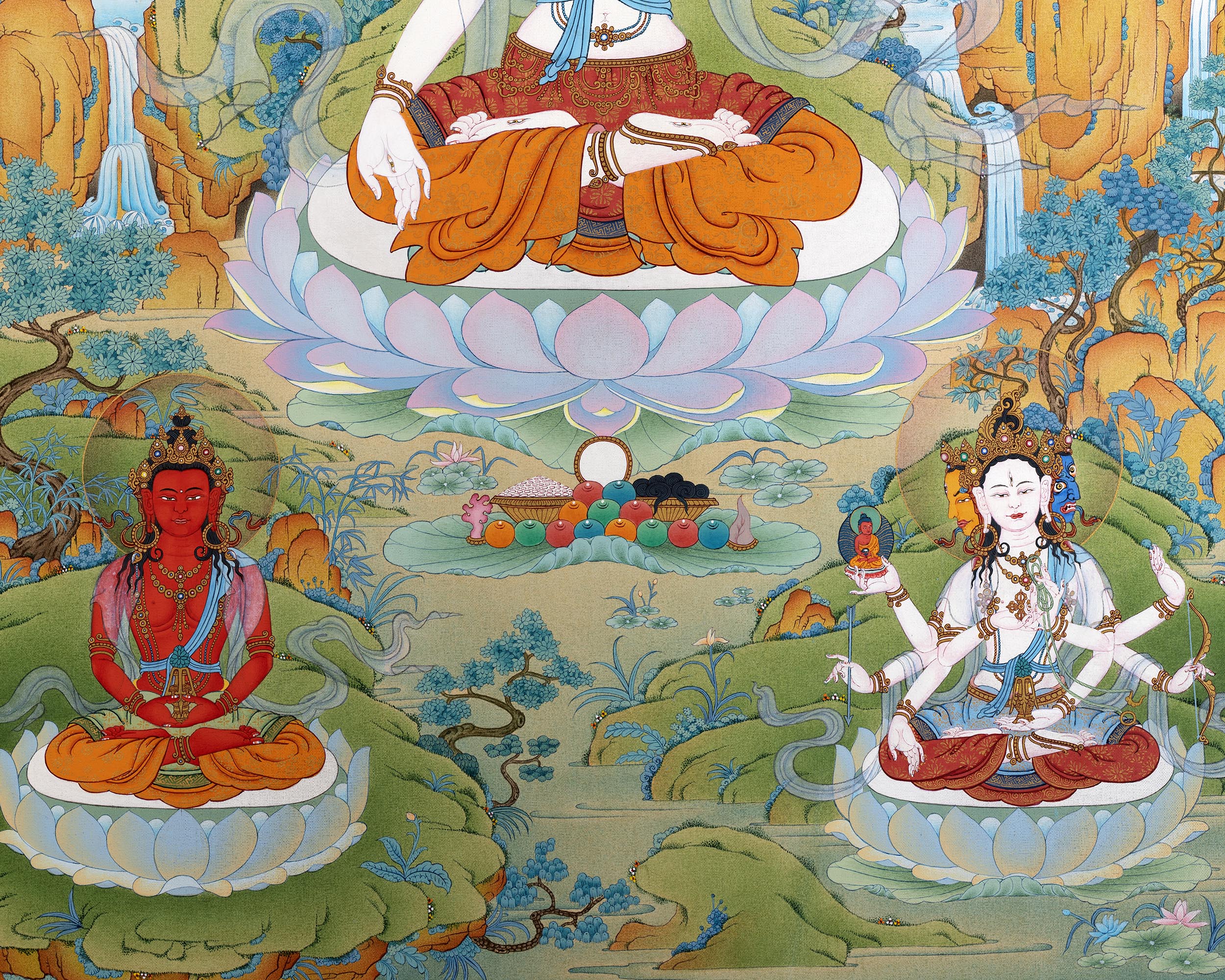White Tara Thangka | Namgyalma | Amitayus | Long Life Bodhisattva