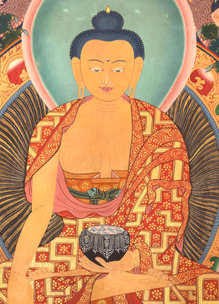 Shakyamuni Buddha Life Story | Vintage Original Hand-Painted Thangka