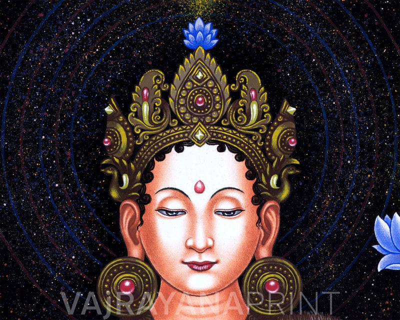 Bodhisattva Avalokitesvara High-Quality Pauba Print | Chenrezig The Bodhisattva Of Compassion Tibetan Poster