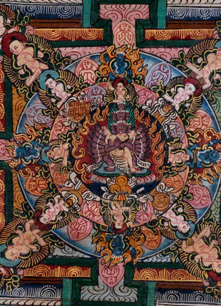 Traditional Heruka Mandala | Religious Buddhist Thangka | Wall Decors