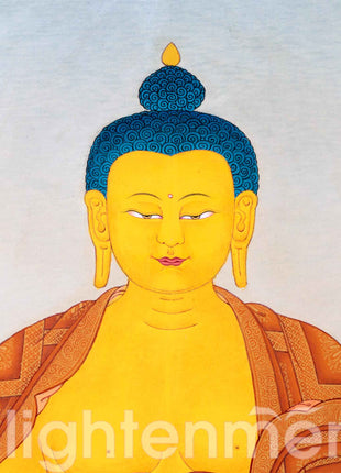 Shakyamuni Buddha Wall Art Decor Thangka Painting | Tibeta Himalayan Thangka Art On Cotton Canvas