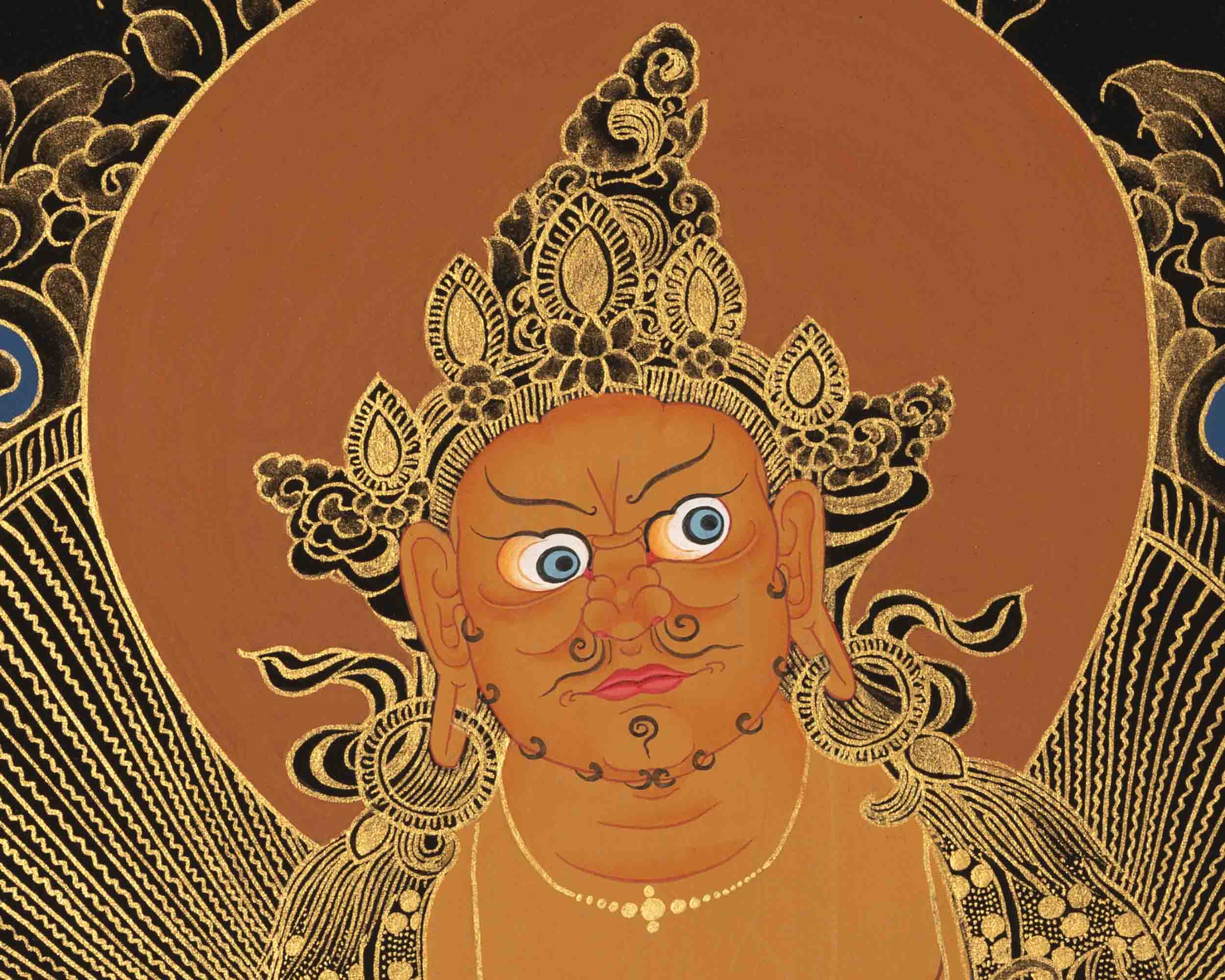 Dzambala Thangka Painting | Deity Of Wealth | Wall Decors