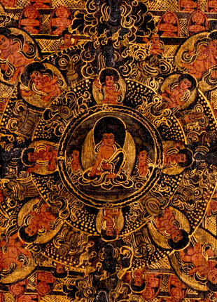 Shakyamuni Buddha Mandala | Traditional Tibetan Thangka | Wall Decors