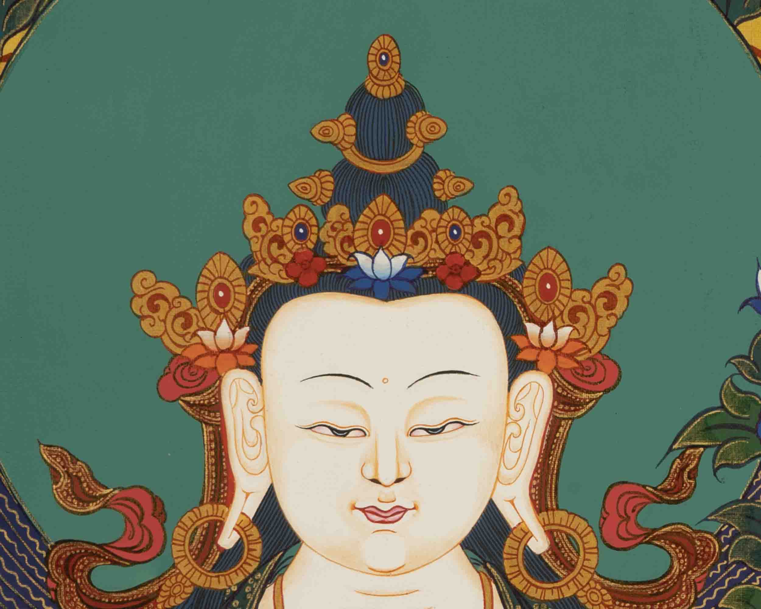 Bodhisattva Avalokitesvara Thangka | Handpainted Religious Painting