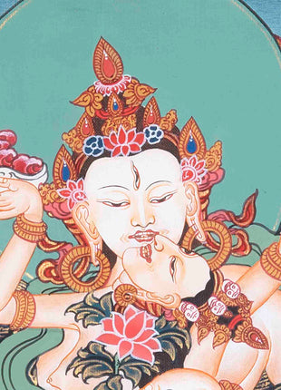 Avalokiteshvara Thangka Painting | Hanging Art For Office , Bedroom , Temple , Monastery or Farmhouse