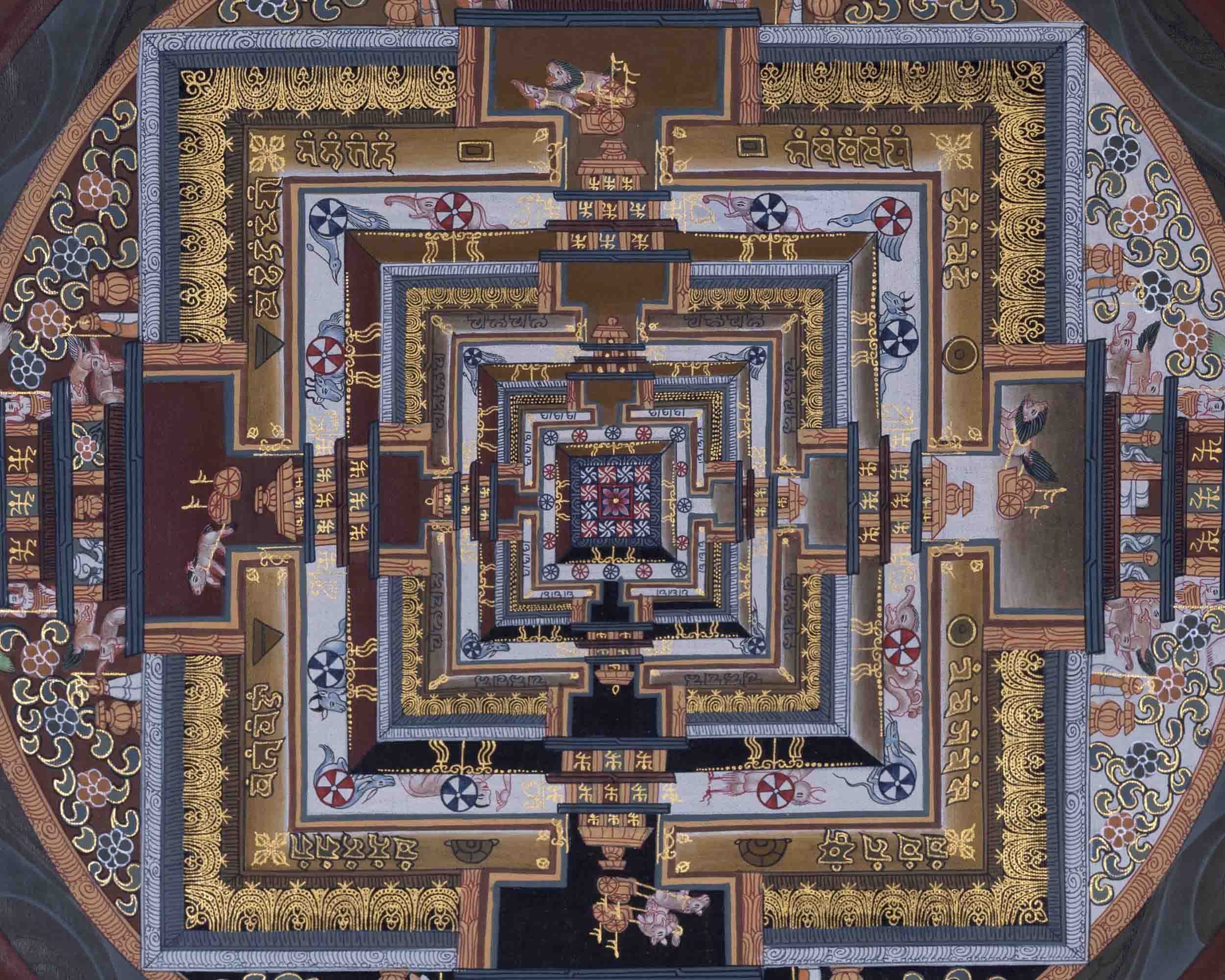Wheel Of Time | Kalachakra Mandala Thangka | Traditional Wall Decors