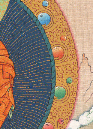 24K Gold Amitabha Thangka with Free Brocade
