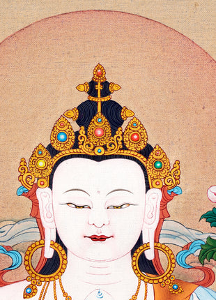 Chenrezig Thangka | Traditional Karma Gadri Thangka | Avalokiteshvara Painting