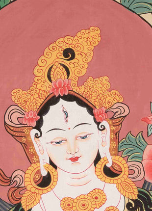 White Tara Thangka | Traditional Tibetan Art | Wall Decor