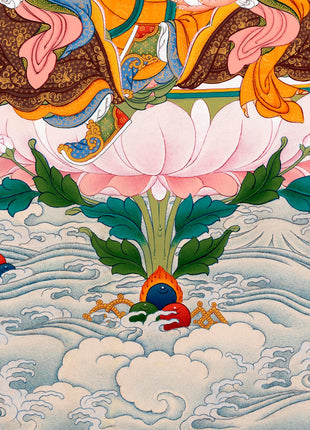 Traditional Karma Gadri Thangka Of Guru Rinpoche | Padmasambhava