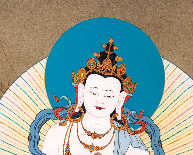 Vajrasattva, Dorje Sempa, Buddha Tibetan Thangka