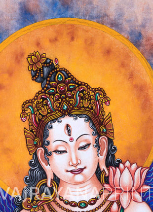 Buddha Tara Mantra Practice Pauba Print | Traditional Newari Art For Wall Decoration