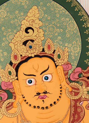 Dzambala Kubera Thangka | Buddhist Wealth Deity | Wall Decors