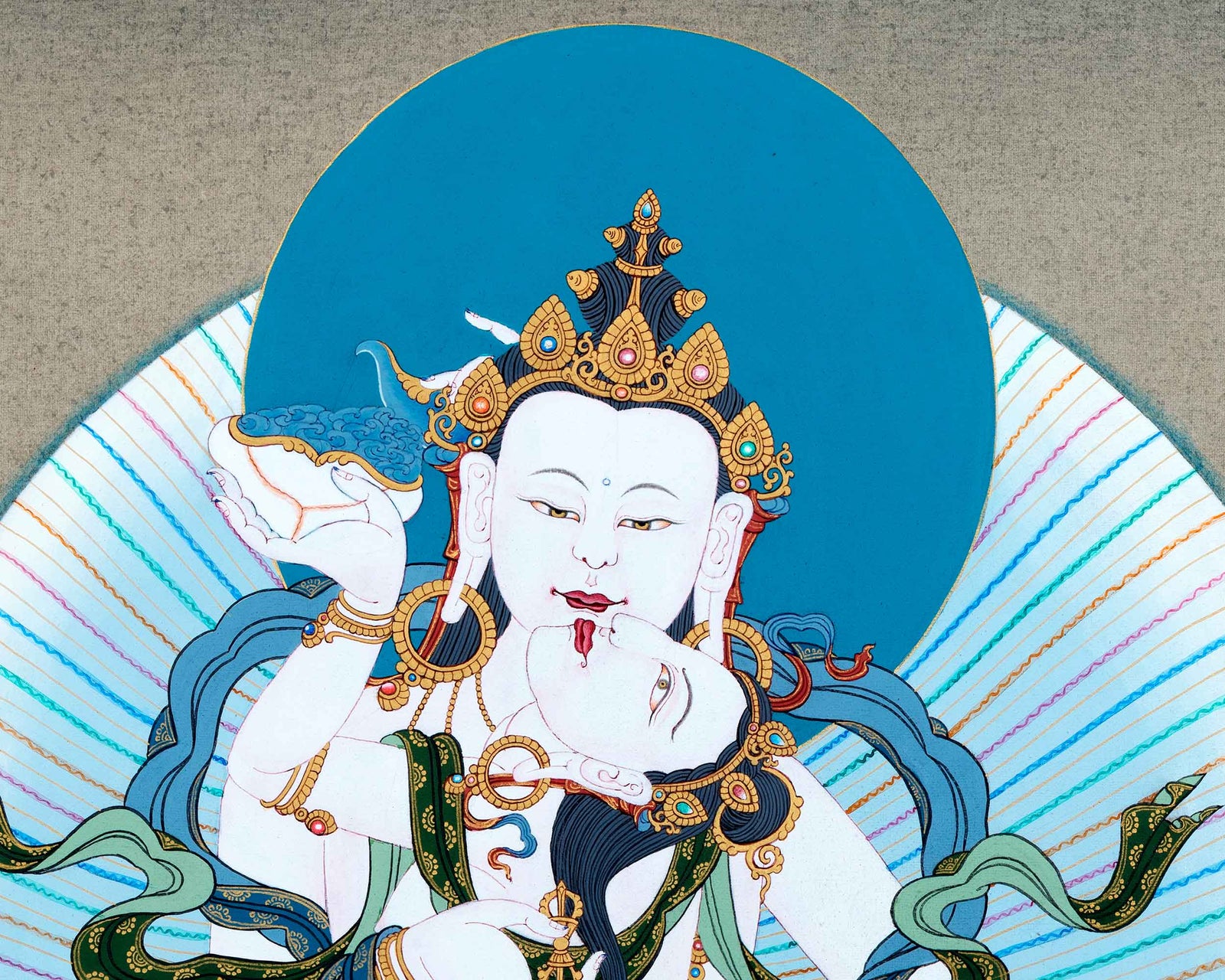 Vajrasattva Thangka | Traditionally Hand Painted Yab Yum Art