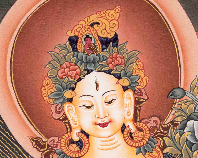 Traditional White Tara Thangka | Religious Artwork | Wall Decors