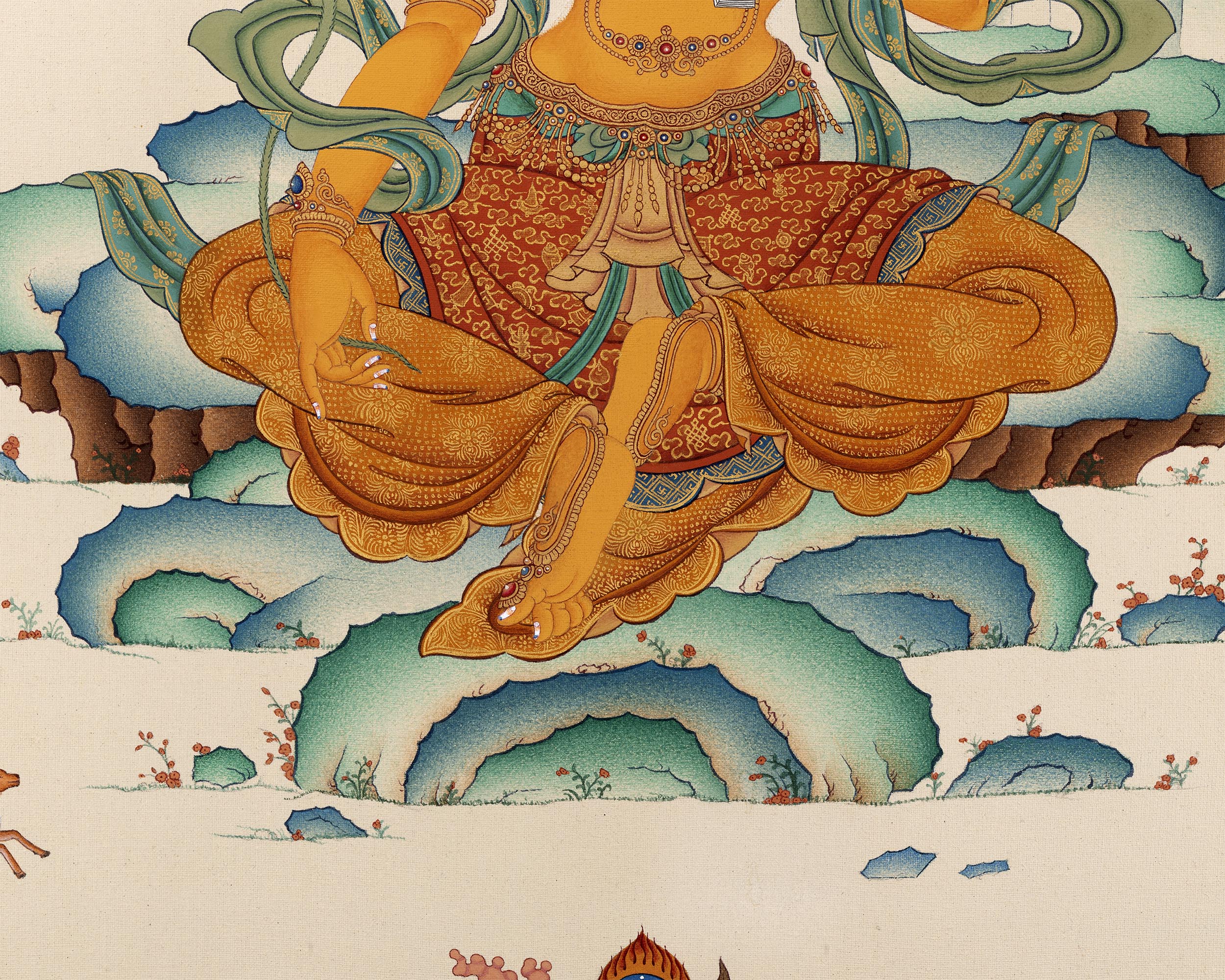Bodhisattva Manjushri Thangka  | Tibetan Hand Painted Art
