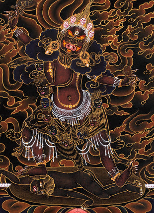Ekajati Thangka | Tibetan Mahakala Art (includes Brocade)