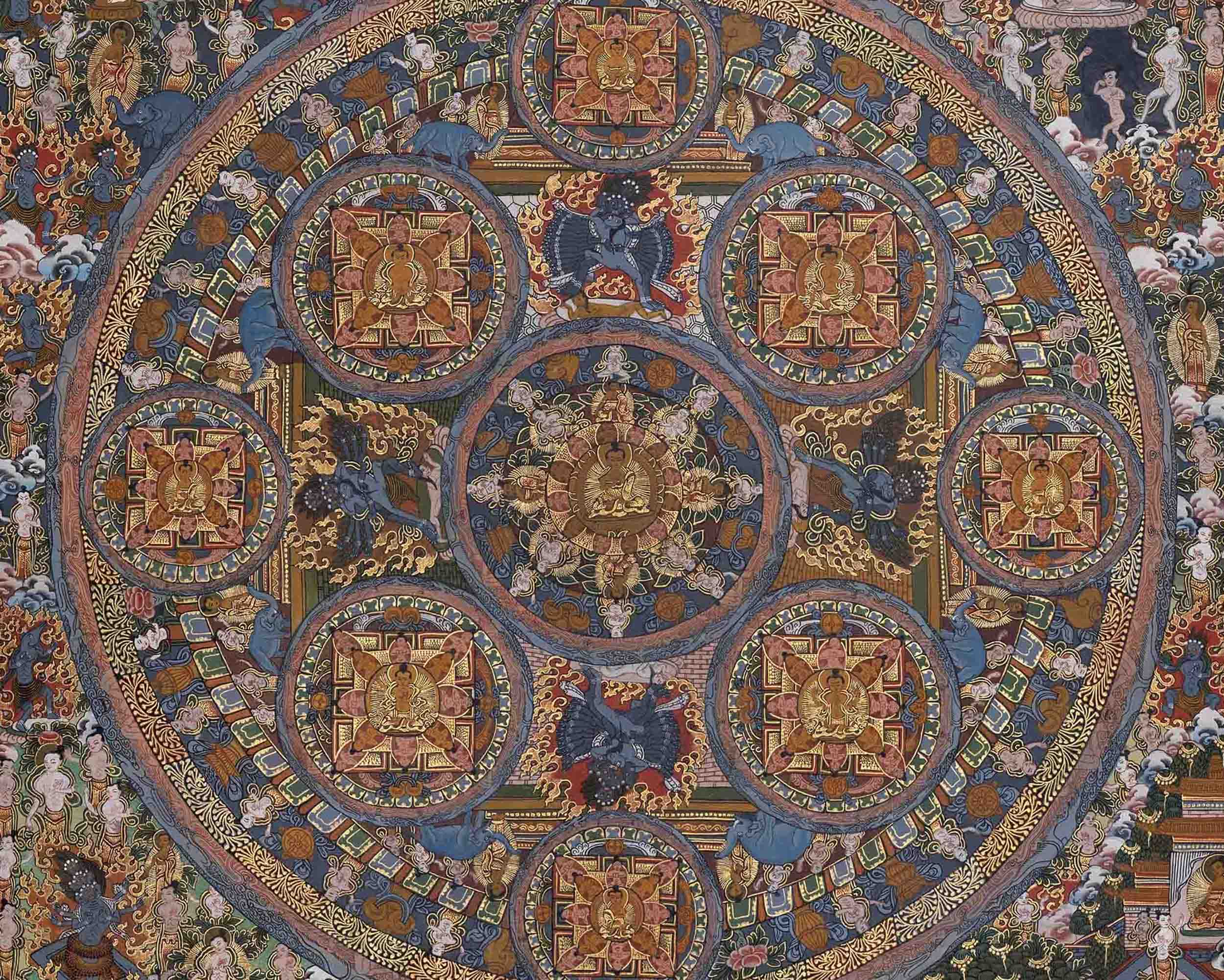 Buddha Mandala Thangka | Rare Genuine Hand Painted Tibetan Thangka